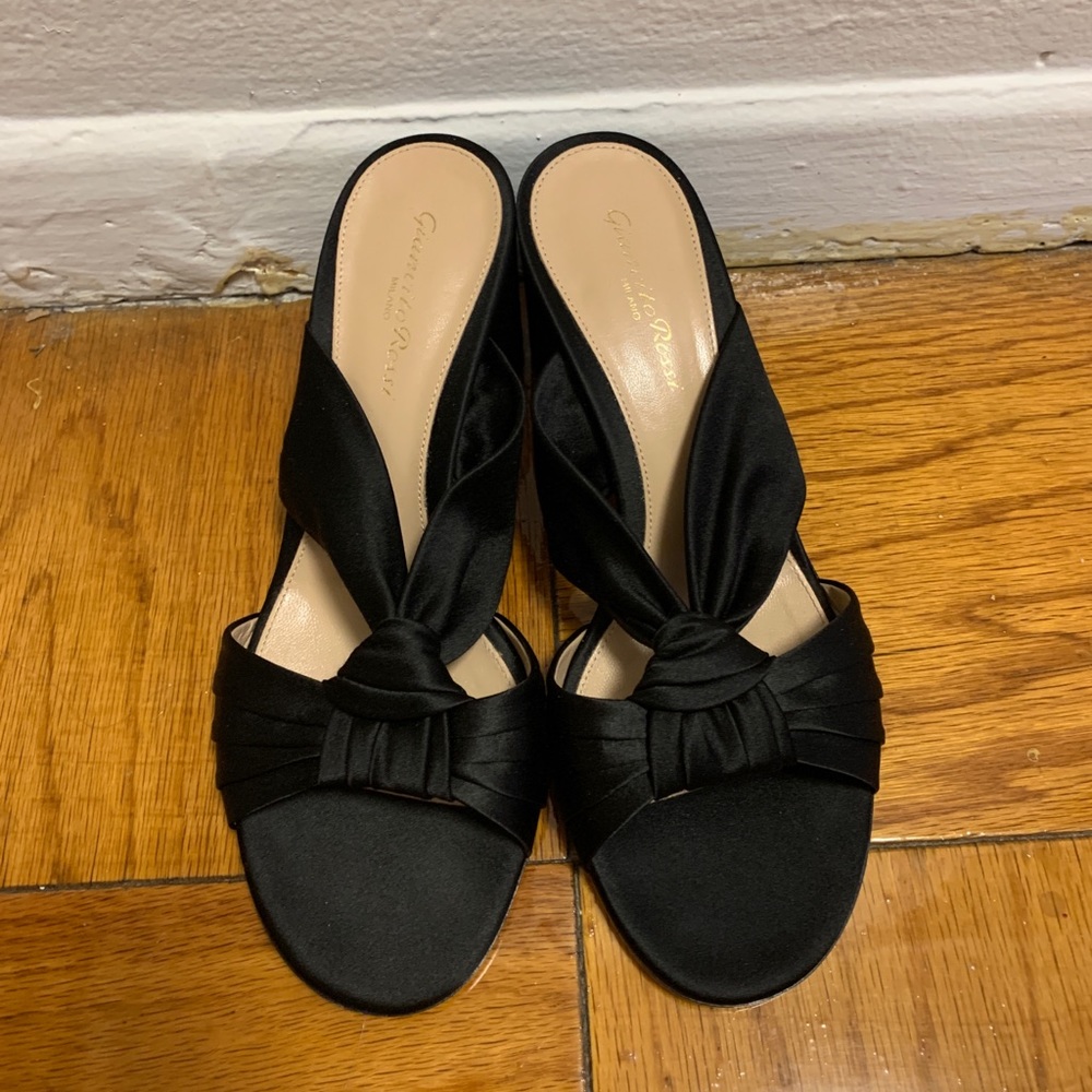 Gianvito Rossi Satin Slide Heels